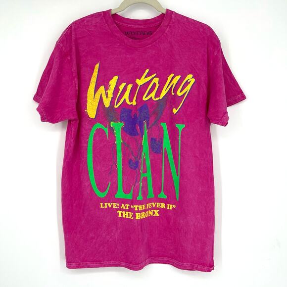 Wu-Tang Clan Live At The Fever II The Bronx T-Shirt Hot Pink Acid Wash Large - Picture 1 of 5